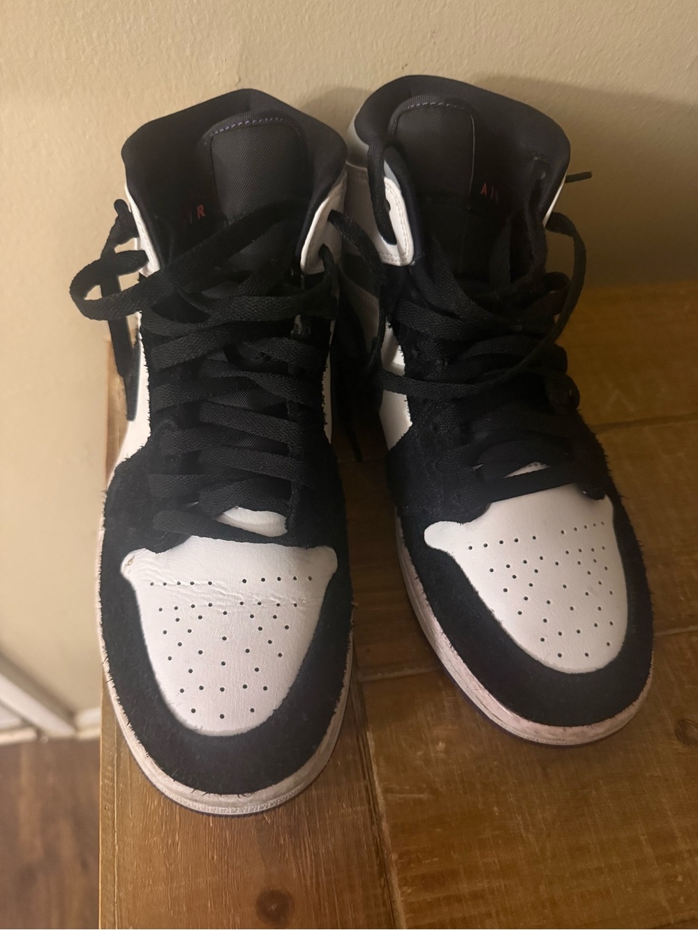 Jordan Black and White High-Top Sneakers